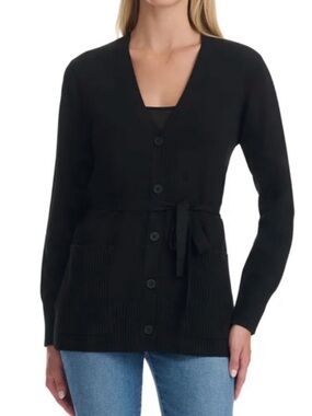 NEW Splendid Women's Black Belted V-Neck Cardigan